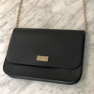 Kate Spade leather black bag with gold chain strap